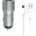 Автомобільний зарядний пристрій XO TZ09 2xUSB-A, 2.4A Car Charger Gray w/Micro-USB cable (XO-TZ09M-GR)