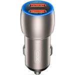 Автомобільний зарядний пристрій XO CC52 2xUSB-A, QC3.0, 36W Car Charger Black (CC52-BK)