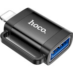 Адаптер OTG HOCO Lightning Male to USB-A Female Black