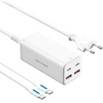 Зарядний пристрій VENTION Four-Port 2xUSB-C, 2xUSB-A PD3.0, QC3.0 100W GaN Charger White w/Type-C to Type-C cable (FBSWG-EU)