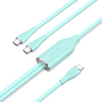 Кабель VENTION 2-in-1 USB-С to Dual USB-C 100W 1.5м Green (CTMGG)