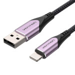 Кабель VENTION USB 2.0 AM/Lightning 2.4A 2м Purple (LABVH)