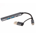 USB-хаб MAXXTER USB-A/C to 1xUSB3.0, 2xUSB2.0, 1xUSB-C (HU3C-4P1CN-01)