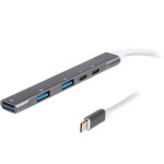 USB-хаб MAXXTER USB-C to 1xUSB3.0, 2xUSB2.0, 1xUSB-C, PD100W (HU3C-4P1PD-01)