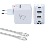 Зарядний пристрій AVERMEDIA GC313 Core Go GaN 100W 2xUSB-C, 1xUSB-A, 1xHDMI White w/Type-C to Type-C cable