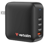 Зарядний пристрій VERBATIM 165W 3xUSB-C, 1xUSB-A, PD3.0, QC3.0 Mini GaN Wall Charger Black