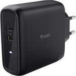 Зарядний пристрій TRUST Maxo 65W 2xUSB-C Charger Black (25380)