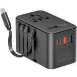 Універсальний зарядний пристрій PROMATE TripMate-GaN70r 1xUSB-C, 2xUSB-A Black w/USB-C cable