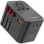 Універсальний зарядний пристрій PROMATE TripMate-GaN75 3xUSB-C, 2xUSB-A Black