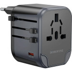 Зарядний пристрій BOROFONE BAC13 Leader 2xUSB-A, 1xUSB-C, PD20W, QC3.0 Universal Conversion Charger Black