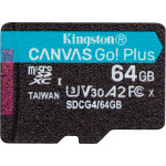 Карта памяти KINGSTON microSDXC Canvas Go! Plus 64GB UHS-I U3 V30 A2 Class 10 (SDCG4/64GBSP)