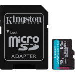 Карта памяти KINGSTON microSDXC Canvas Go! Plus 64GB UHS-I U3 V30 A2 Class 10 + SD-adapter (SDCG4/64GB)