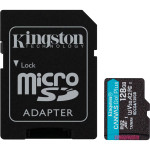 Карта памяти KINGSTON microSDXC Canvas Go! Plus 128GB UHS-I U3 V30 A2 Class 10 + SD-adapter (SDCG4/128GB)