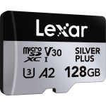 Карта памяти LEXAR microSDXC Professional Silver Plus 128GB UHS-I U3 V30 A2 Class 10 (LMSSIPL128G-BNANG)