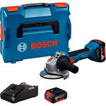 Акумуляторна кутова шліфувальна машина BOSCH GWS 18V-8 Professional + 2 АКБ 5Ah, ЗП, кейс (0.601.9N9.003)