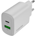Зарядний пристрій CANYON OnCharge 200 1xUSB-A, 1xUSB-C, 20W White (CNE-CHA200-21)
