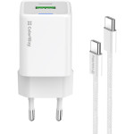 Зарядний пристрій COLORWAY GaN Mini 30W 1xUSB-A, 1xUSB-C Fast Charging White w/Type-C cable (CW-CHS053PDC-WT)