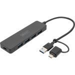 USB-хаб DIGITUS USB-A/C 4-port Hub Slim Line (DA-70235)