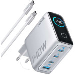 Зарядний пристрій ANKER Laptop GaN Charger 140W, 1xUSB-A, 3xUSB-C, PD3.1 Silver w/Type-C cable (B2697G41)