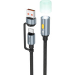 USB лампа для ноутбука/повербанка HOCO UA38C USB/Type-C to LED Light Black