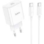 Зарядний пристрій HOCO C76A Pro Speed Source 1xUSB-C PD30W White w/Type-C cable (6942007616324)