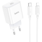 Зарядний пристрій HOCO C76A Pro Speed Source 1xUSB-C PD30W White w/Type-C to Lightning cable (6942007616317)