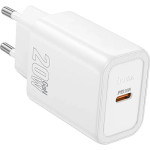 Зарядний пристрій HOCO N60 Gentle GaN 1xUSB-C, PD20W White (6942007644181)