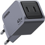 Зарядний пристрій UGREEN X707 Nexode Pro GaN 45W 2xUSB-C, QC3.0, PD3.0 Wall Charger Gray (35008)
