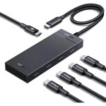 USB-хаб UGREEN CM806 5-in-1 Type-C to 4xType-C 3.2 Gen2 10G with PD Power Port Black (55334)