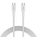 Кабель CANYON OnWire 60CL Type-C to Type-C Color Braided 60W 1м White (CND-CCAP60AB10W)