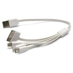 Кабель POWERPLANT 4-in-1 USB2.0 AM/Micro-BM/Mini-BM/Apple Lightning/Apple 30-pin 0.3м (KABUSBALL)