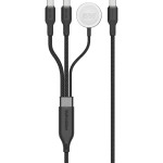 Кабель PROMATE Fusion-CCW USB-C to Dual USB-C/Apple Watch Charger 1.4м Black