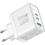 Зарядний пристрій PROMATE PowerPort-45 1xUSB-A, 2xUSB-C, QC3.0, PD3.0, 45W GaNFast White