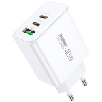 Зарядний пристрій REMAX RP-U123 Kiddy Series 1xUSB-A, 2xUSB-C, PD40W, QC4.0 White