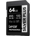 Карта пам'яті LEXAR SDXC Professional Silver Plus 64GB UHS-I U3 V30 Class 10 (LSDSIPL064G-BNNNG)