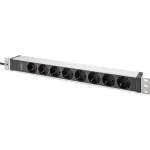 Блок розеток DIGITUS 19", 1U, 8xSchuko, 16А, без вимикача, 2м (DN-95428)