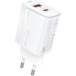 Зарядний пристрій FONENG EU66 1xUSB-A, 1xUSB-C PD20W Fast Charger White