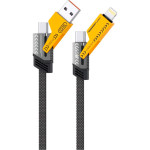 Кабель XO NB283 4-in-1 Type-C/USB-A to Type-C/Lightning 1м Ferrous