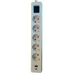 Мережевий фільтр 2E 2E-SP515M3USBWH White, 5 розеток, 1xUSB-C, 1xUSB, 3м
