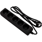 Подовжувач 2E 2E-U05M3BK Black, 5 розеток, 3м