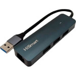 Мережевий адаптер з USB-хабом HISMART USB-A to 3xUSB3.0, RJ-45, PD Gray