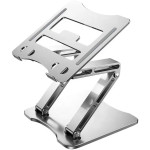 Підставка для ноутбука RTAKO RS-CP75D 3-Level Rotating Carbon Steel Laptop Stand Silver
