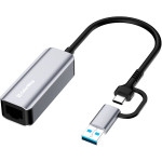 Мережевий адаптер COLORWAY USB-C/A 3.0 to RJ-45 Gigabit Ethernet