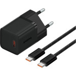 Зарядний пристрій BASEUS GaN5 Fast Charger Mini 1C 30W Black w/Type-C cable (P10110902113-00)