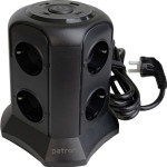 Мережевий фільтр PATRON SP-1683-USBT Black, 8 розеток, 2xUSB-C, 2xUSB, 3м
