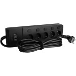 Мережевий фільтр PATRON SP-1653-USB Black, 5 розеток, 3xUSB, 3м