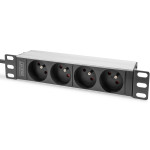 Блок розеток DIGITUS 10", 1U, 4xSchuko, 16А, без вимикача, 2м (DN-95418)