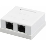 Розетка настенная KINGDA 2xRJ-45 Cat.6 UTP White (KD-WP6035-C6)