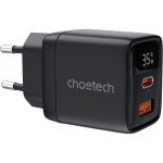 Зарядний пристрій CHOETECH PD6052 PD35W 1xUSB-A, 1xUSB-C PD3.0, QC3.0 Wall Charger Black