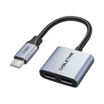 Спліттер CABLETIME 1 to 2 USB-C Black/Gray (CPA2G)